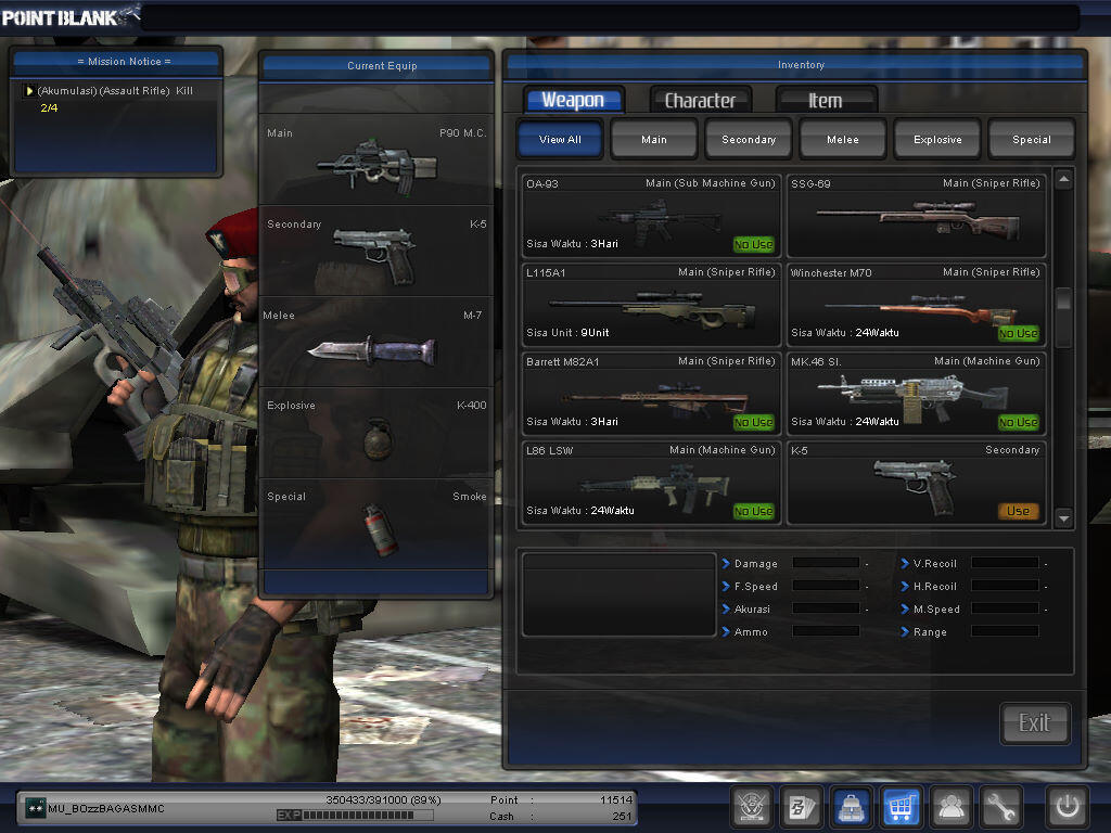 WTB CHAR POINT BLANK (MAJOR, LETKOL, KOLONEL) FAST!