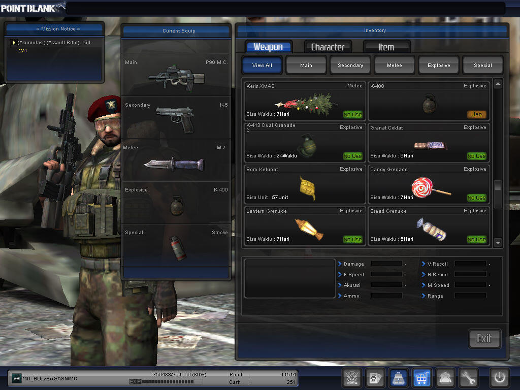 WTB CHAR POINT BLANK (MAJOR, LETKOL, KOLONEL) FAST!