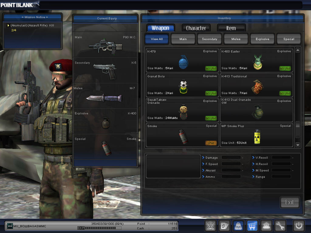 WTB CHAR POINT BLANK (MAJOR, LETKOL, KOLONEL) FAST!