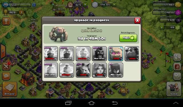 Jual akun Clash of Clans (COC) lv110 th 10