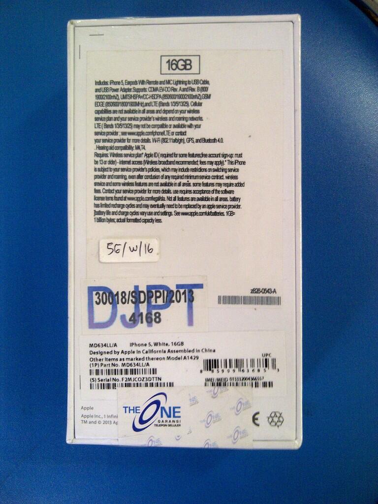 IPHONE 5 WHITE 16GB BNIB NEW SEGEL GAN.