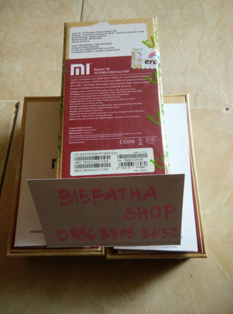 BNIB Xiaomi Redmi 1S Garansi Resmi TAM & Trikomsel