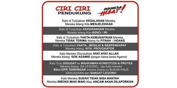 Inilah Meme Ciri-ciri Pendukung Jokowi