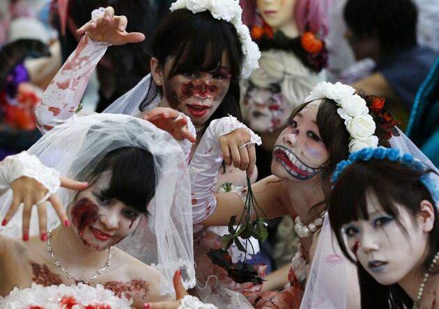 Mulai Kostum Joker Hingga Zombie Meriahkan Parade Halloween di Jepang (pict)