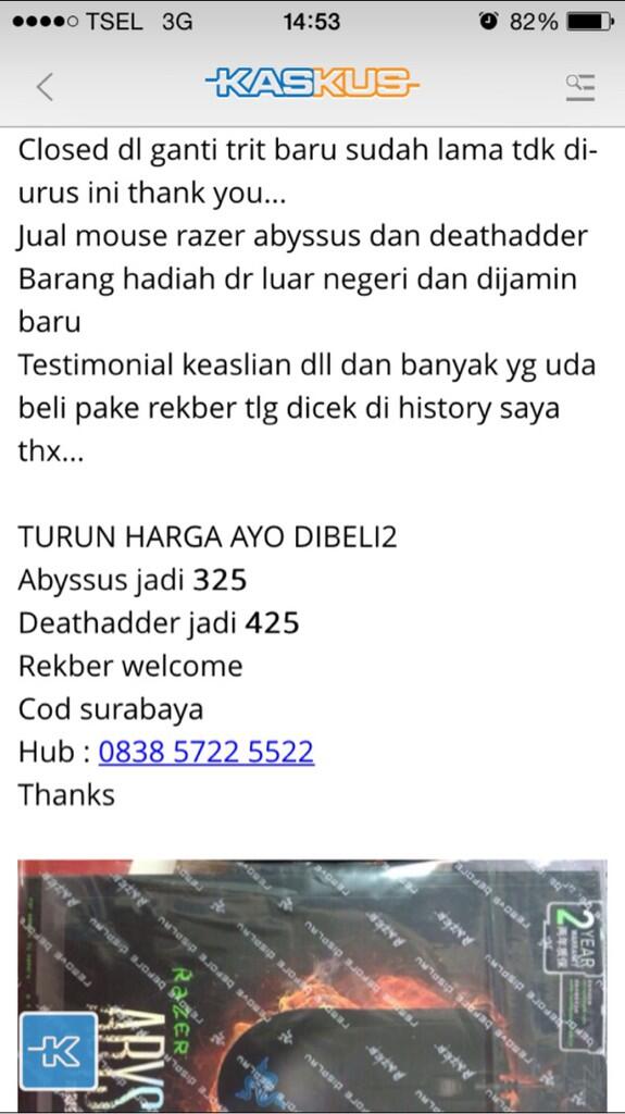 Razer DeathAdder dan Abyssuss (buka kembali trit batang sisa sedikit aja)