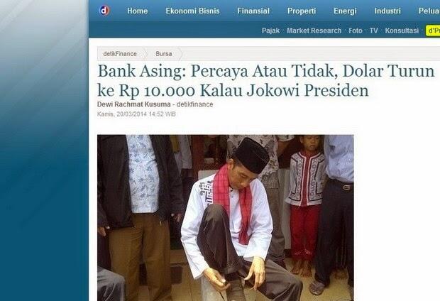 Mana Suara Analis Katanya Dolar Turun Rp 10.000 Kalau Jokowi Presiden 