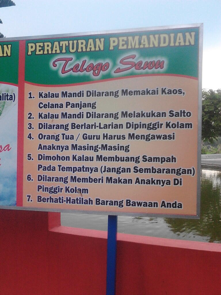 Kalo mau mandi disini baca dulu peraturannya gan &#91;ngakak&#93;