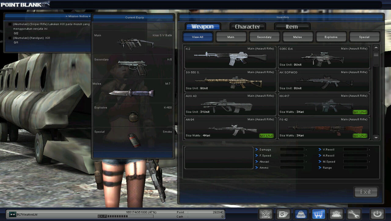WTS CHAR POINT BLANK LETCOL G1