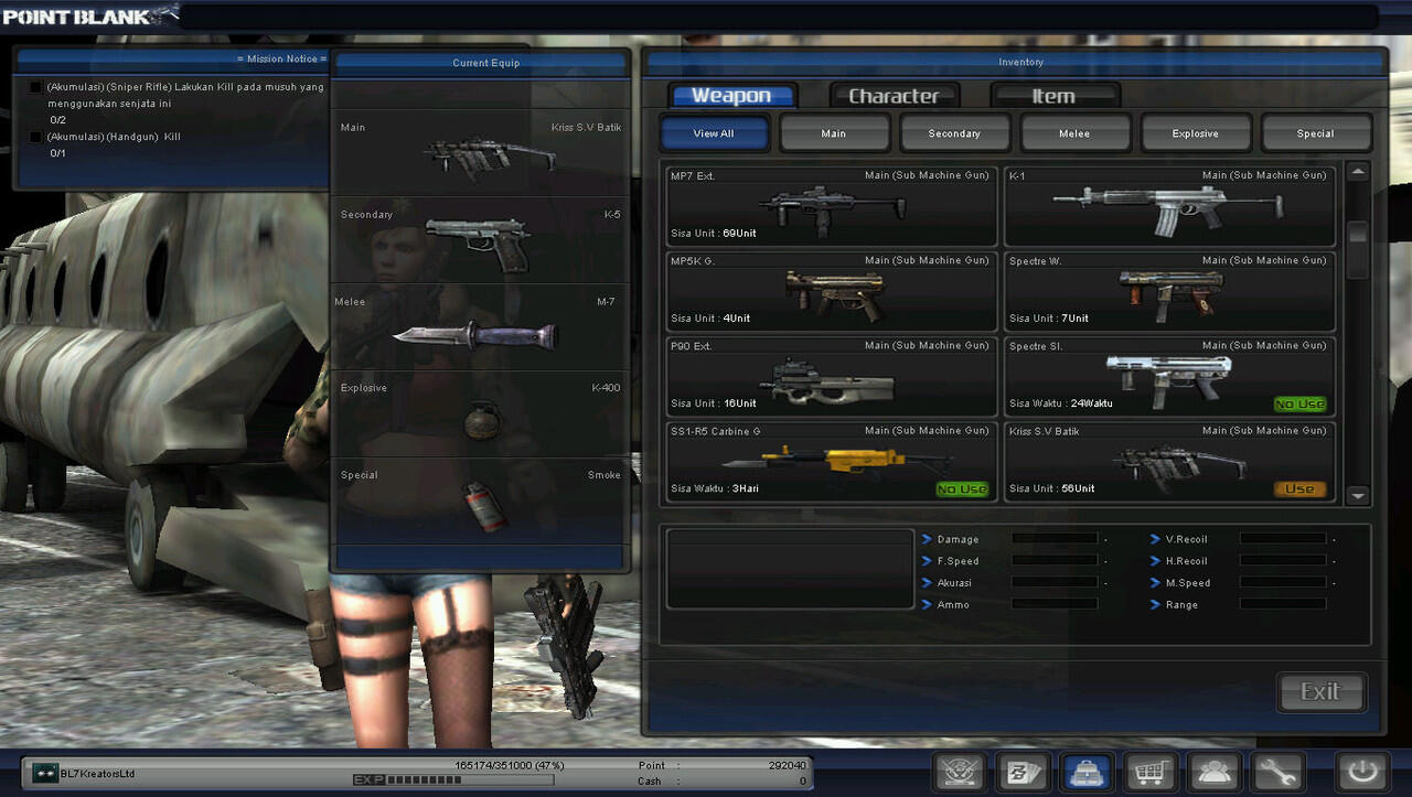 WTS CHAR POINT BLANK LETCOL G1