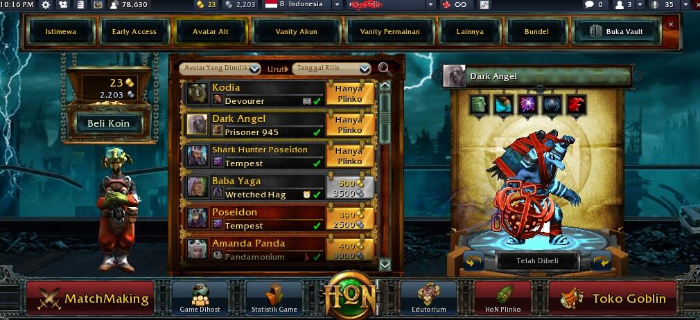 Jual ID HON (Heroes of Newerth) Jaksel