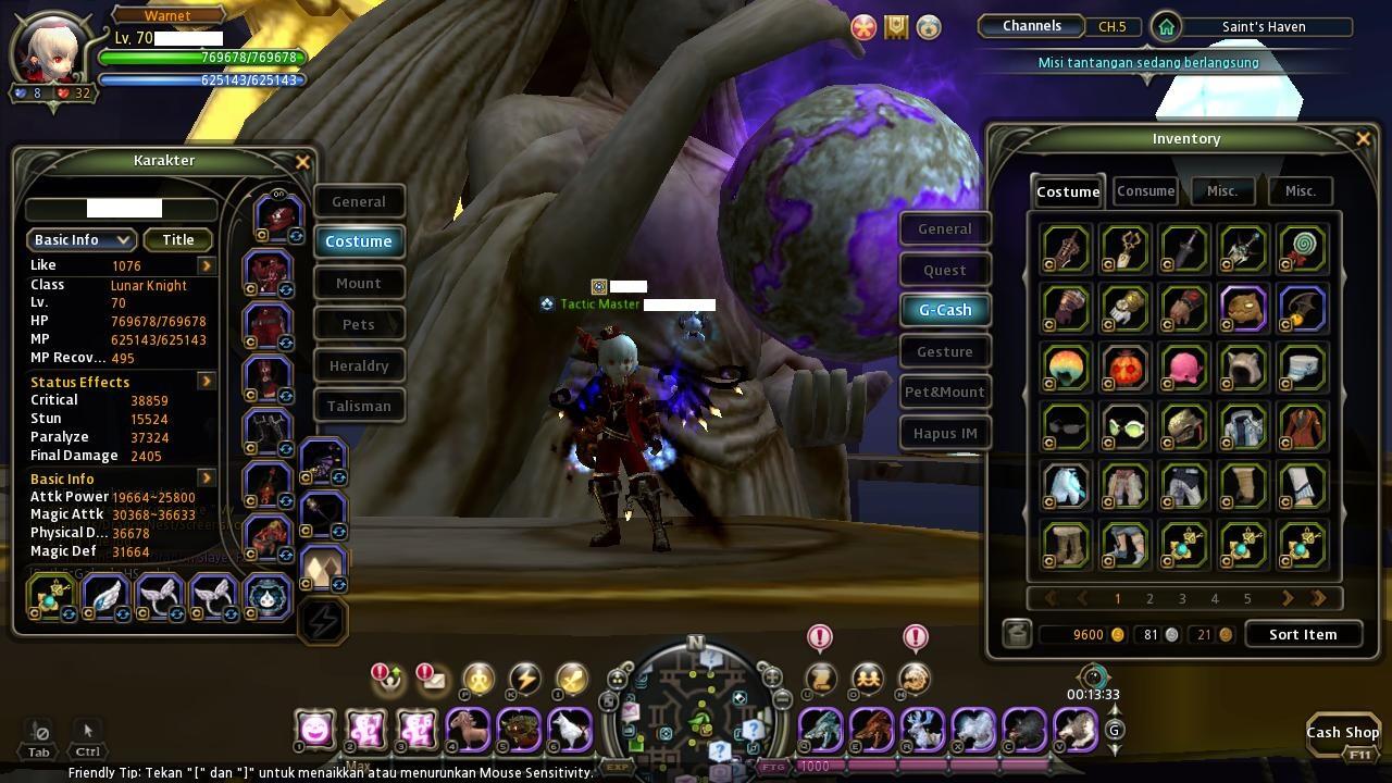 WTS char Dragon Nest Lunar Knight Full FD (GG)