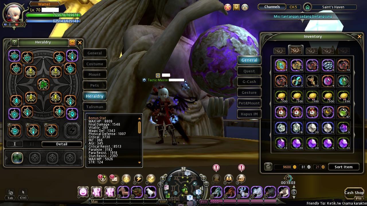 WTS char Dragon Nest Lunar Knight Full FD (GG)
