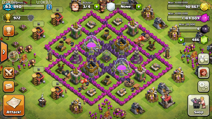 JUAL ID CLASH OF CLANS TH 7 LVL 63 ISTIMEWA + BONUS ID SEMARANG