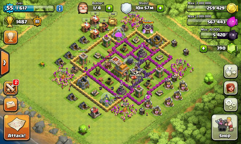 id clash of clans TH 9 dan TH 7 , murah pake banget !!