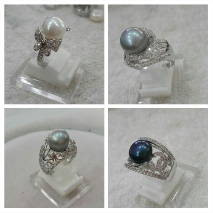 Cincin Rhodium Mutiara Air Tawar