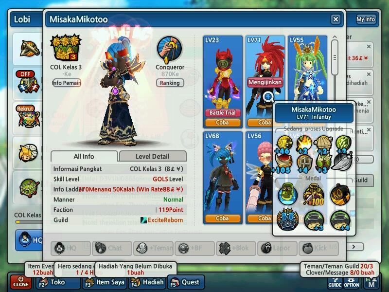 WTS LostSaga Colonel Class 3 GG (+25Rame) (Guild:ExciteReborn)