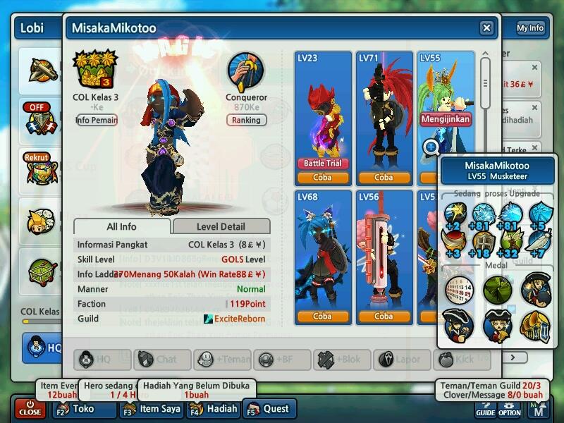 WTS LostSaga Colonel Class 3 GG (+25Rame) (Guild:ExciteReborn)