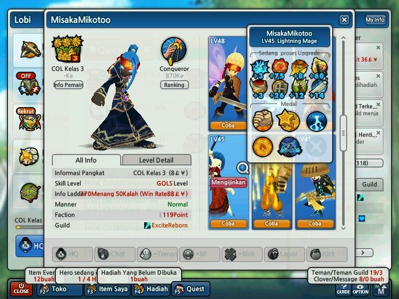 WTS LostSaga Colonel Class 3 GG (+25Rame) (Guild:ExciteReborn)
