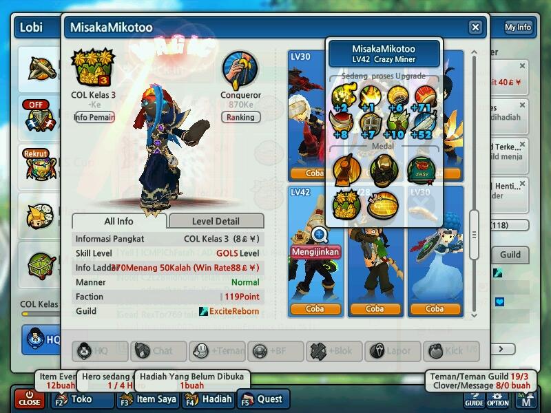 WTS LostSaga Colonel Class 3 GG (+25Rame) (Guild:ExciteReborn)
