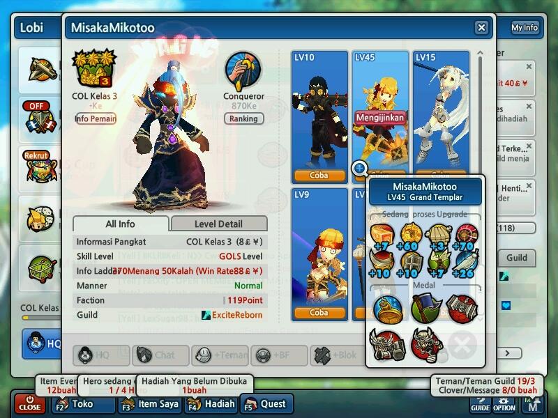 WTS LostSaga Colonel Class 3 GG (+25Rame) (Guild:ExciteReborn)