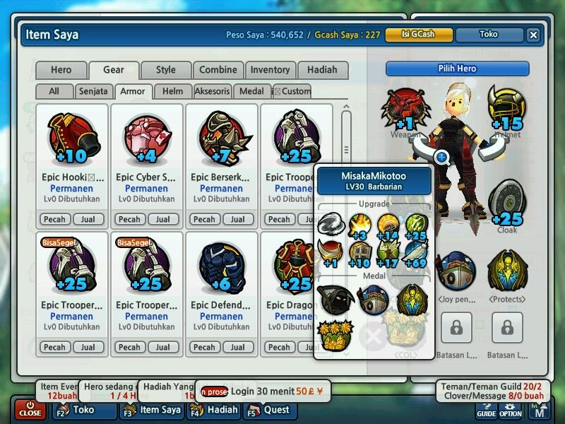 WTS LostSaga Colonel Class 3 GG (+25Rame) (Guild:ExciteReborn)