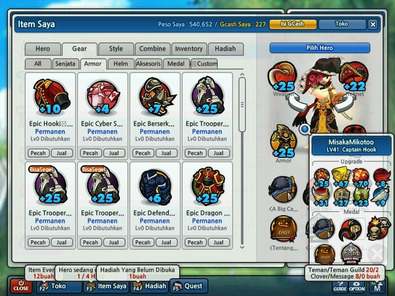 WTS LostSaga Colonel Class 3 GG (+25Rame) (Guild:ExciteReborn)