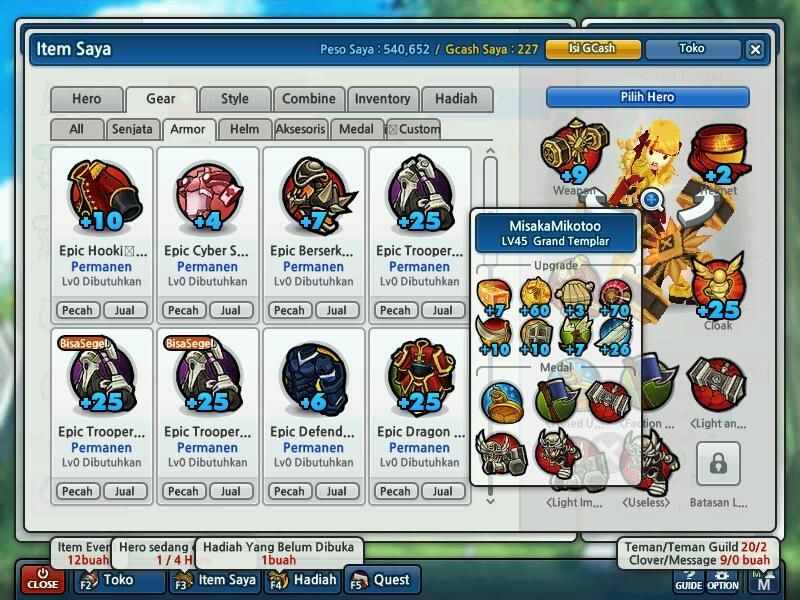 WTS LostSaga Colonel Class 3 GG (+25Rame) (Guild:ExciteReborn)