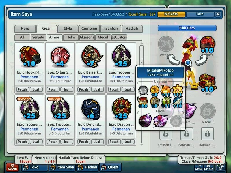 WTS LostSaga Colonel Class 3 GG (+25Rame) (Guild:ExciteReborn)