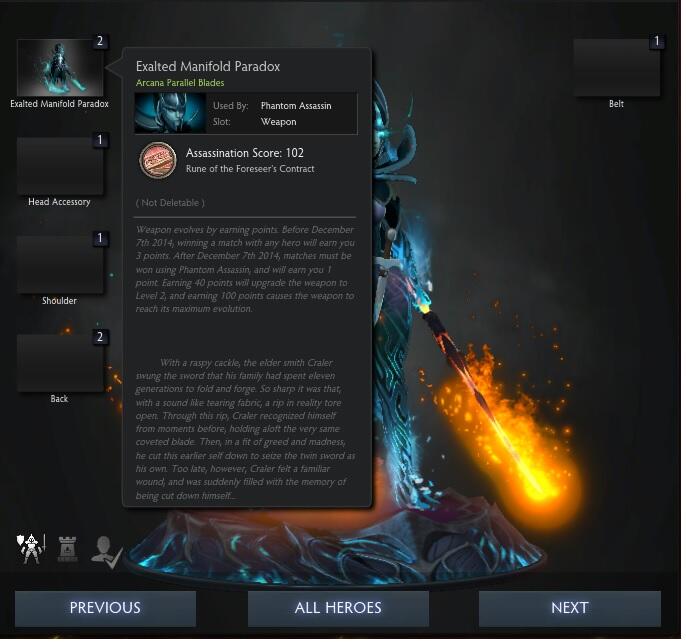 Phantom Assassin Arcana Dota 2 FULL UNLOCK 102 Score