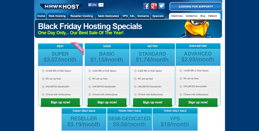 Ayo belanja!!! Black Friday Hosting Specials Hawkhost 1$