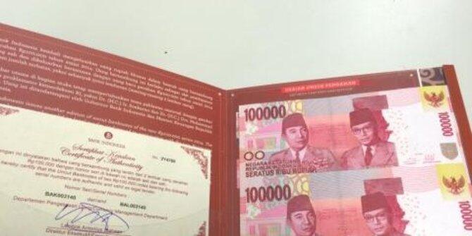 4 Fakta di balik uang Rp 100.000 bentuknya bersambung Gan !!