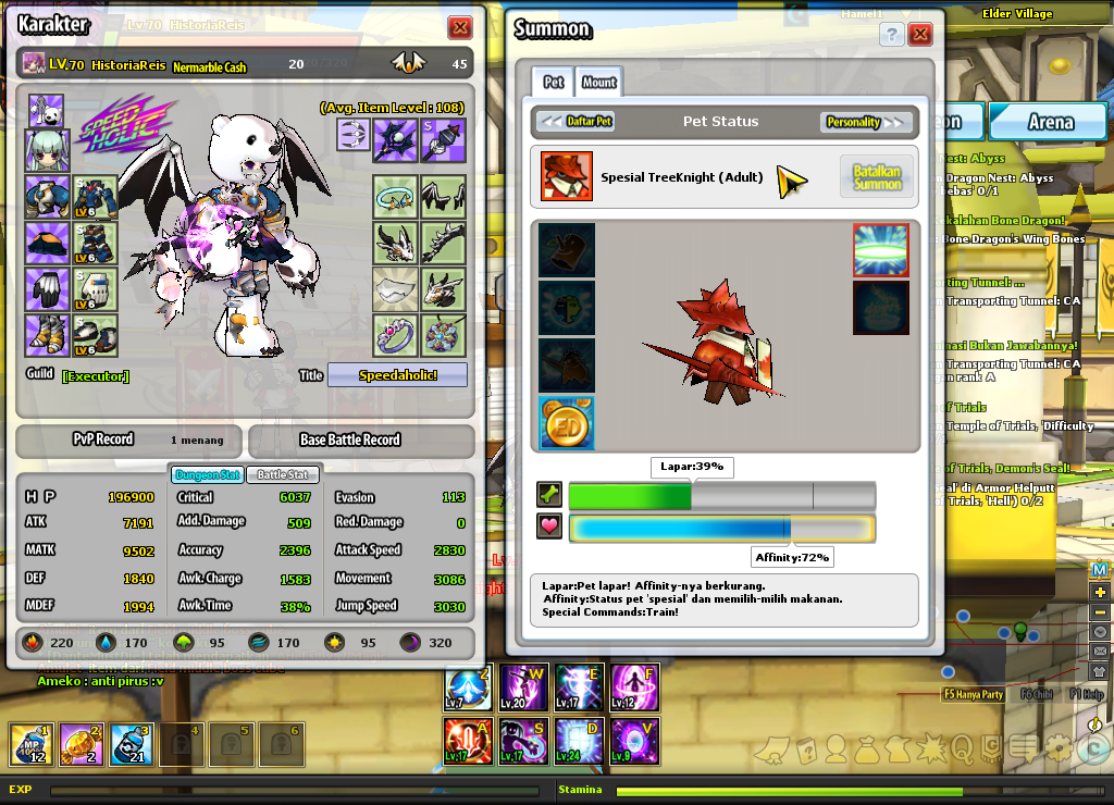J/T> ID isi DW,VC,SK dgn GA (minimal ada costume,slot B,MN)