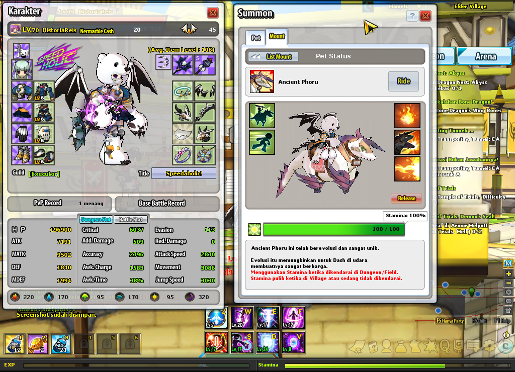 J/T> ID isi DW,VC,SK dgn GA (minimal ada costume,slot B,MN)