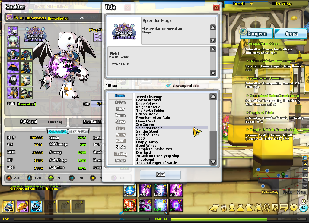 J/T> ID isi DW,VC,SK dgn GA (minimal ada costume,slot B,MN)