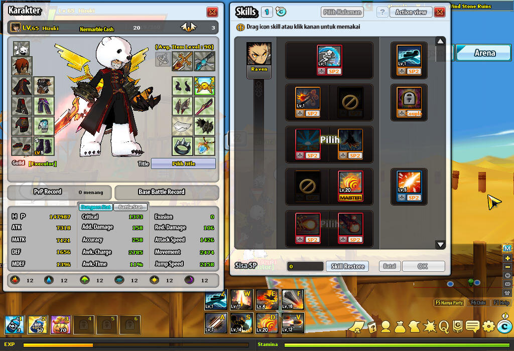 J/T> ID isi DW,VC,SK dgn GA (minimal ada costume,slot B,MN)