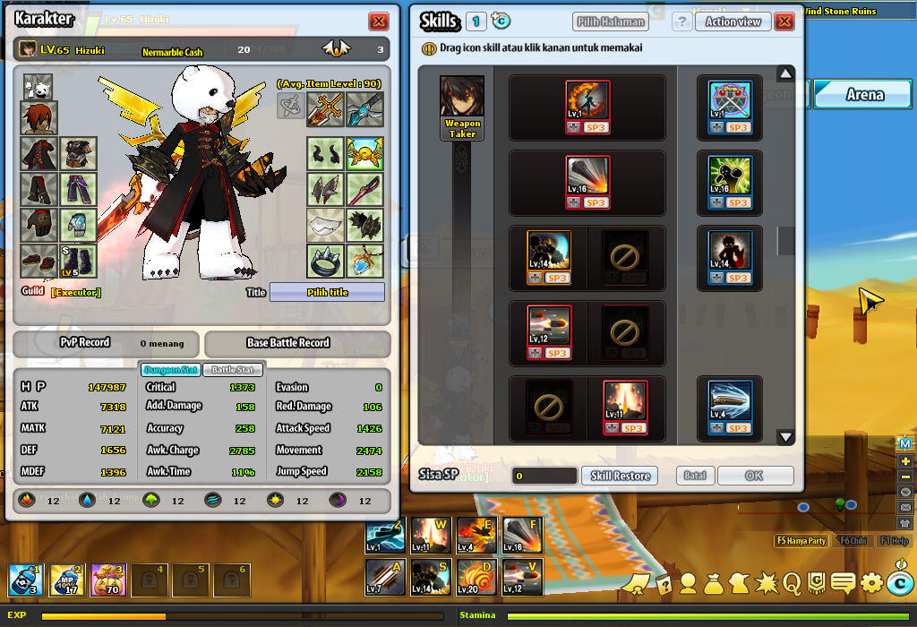 J/T> ID isi DW,VC,SK dgn GA (minimal ada costume,slot B,MN)