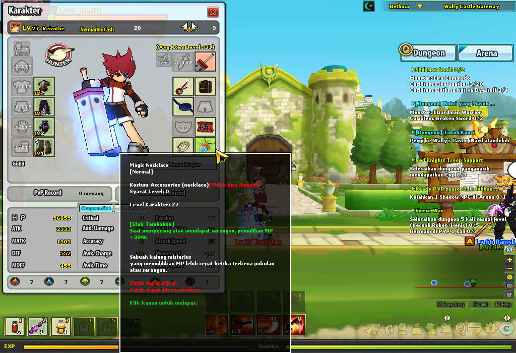 J/T> ID isi DW,VC,SK dgn GA (minimal ada costume,slot B,MN)