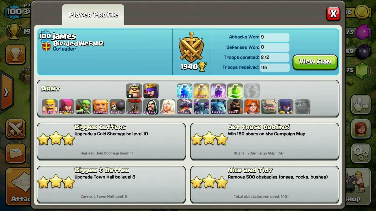 WTS> ID Clash of Clans COC TH 9 LV 100 TROOPS OKE