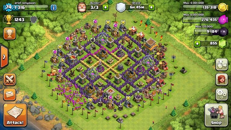 CLASH OF CLANS COC TH8 LV74 MURAH DEPOK