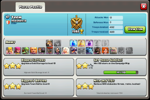 Jual ID Clash Of Clans Town Hall 8