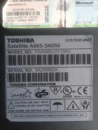 JUAL Toshiba Satellite A665-S6050