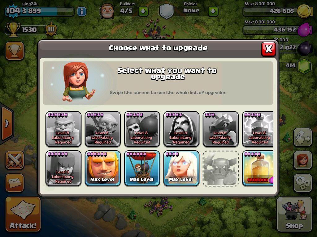 ID COC th 9 Clash of clans lv 104 builder 5 Surabaya