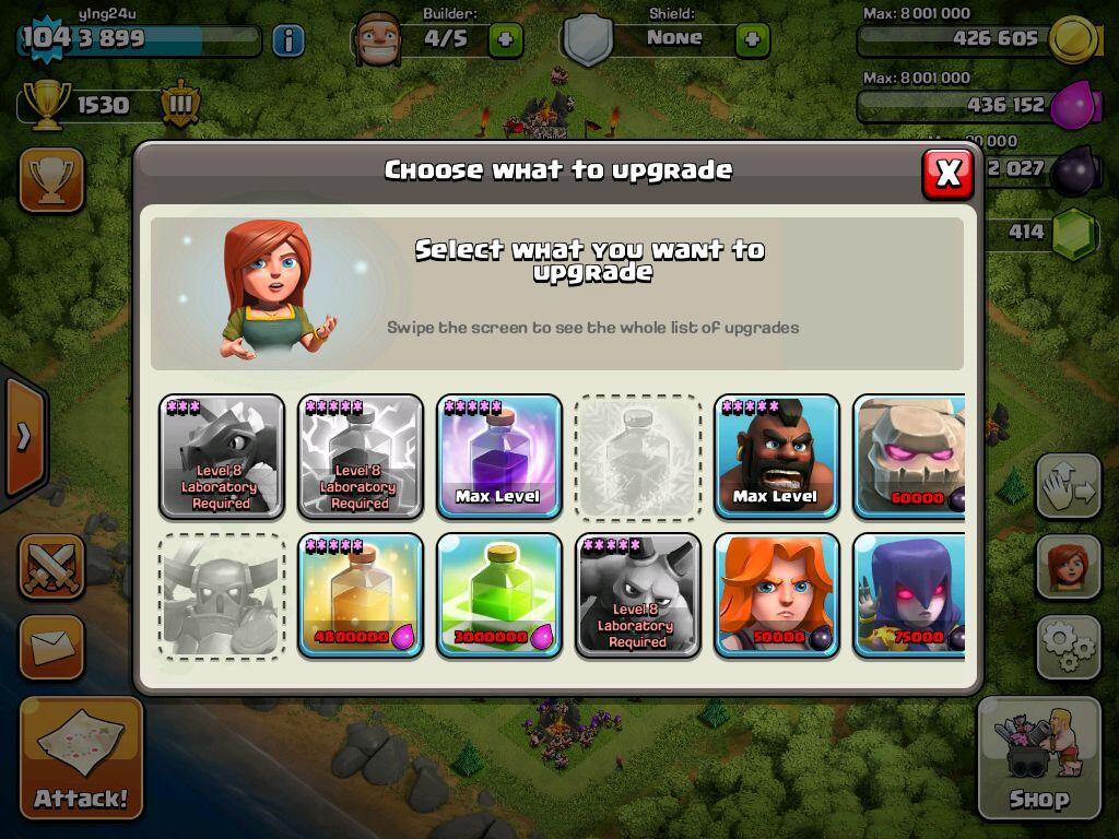 ID COC th 9 Clash of clans lv 104 builder 5 Surabaya