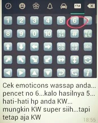Emoticon Whatsapp: Ketik 6 Jadi 5 Tanda Handphone KW?