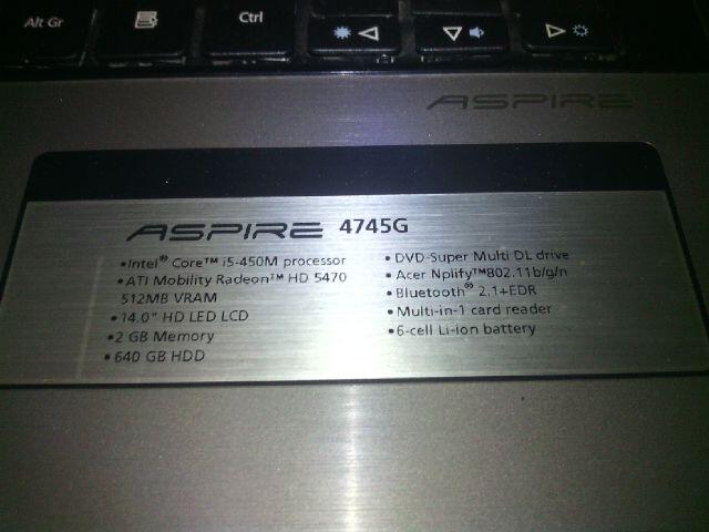 Jual ACER Aspire 4745G