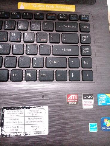 SONY VAIO NW II CORE 2 DUO II BANDUNG