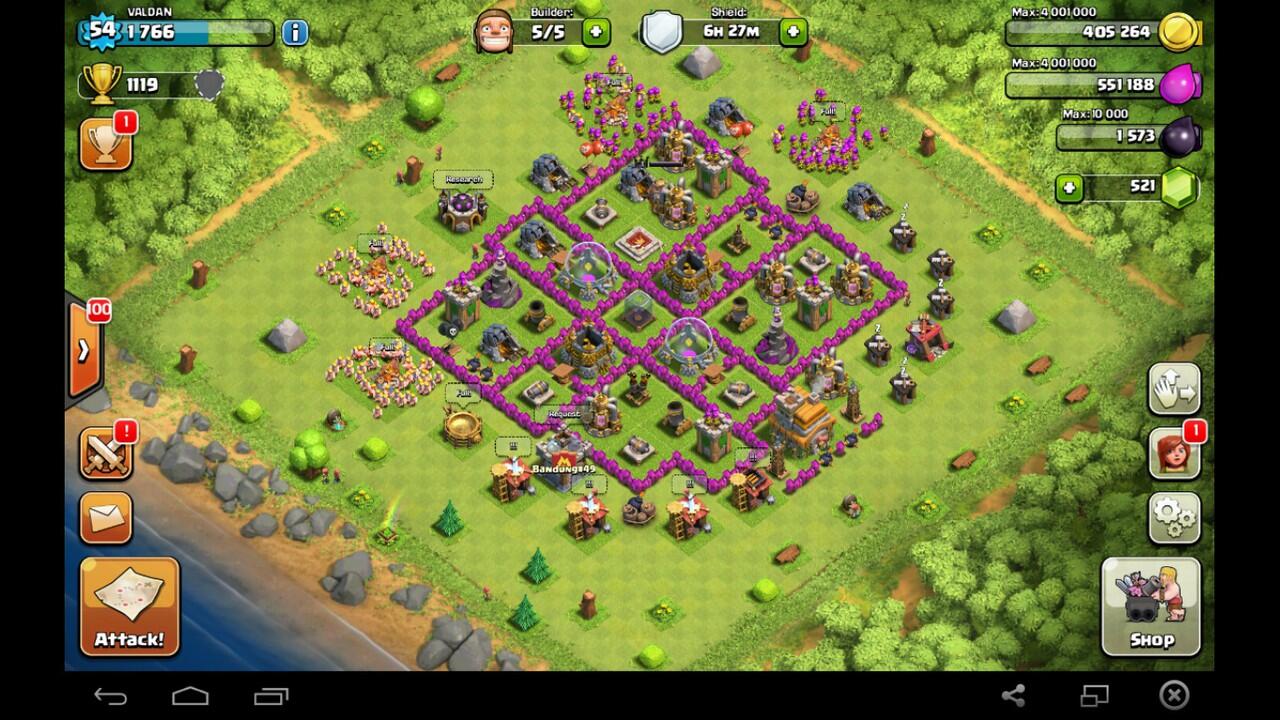 Jual char COC Town Hall level 7