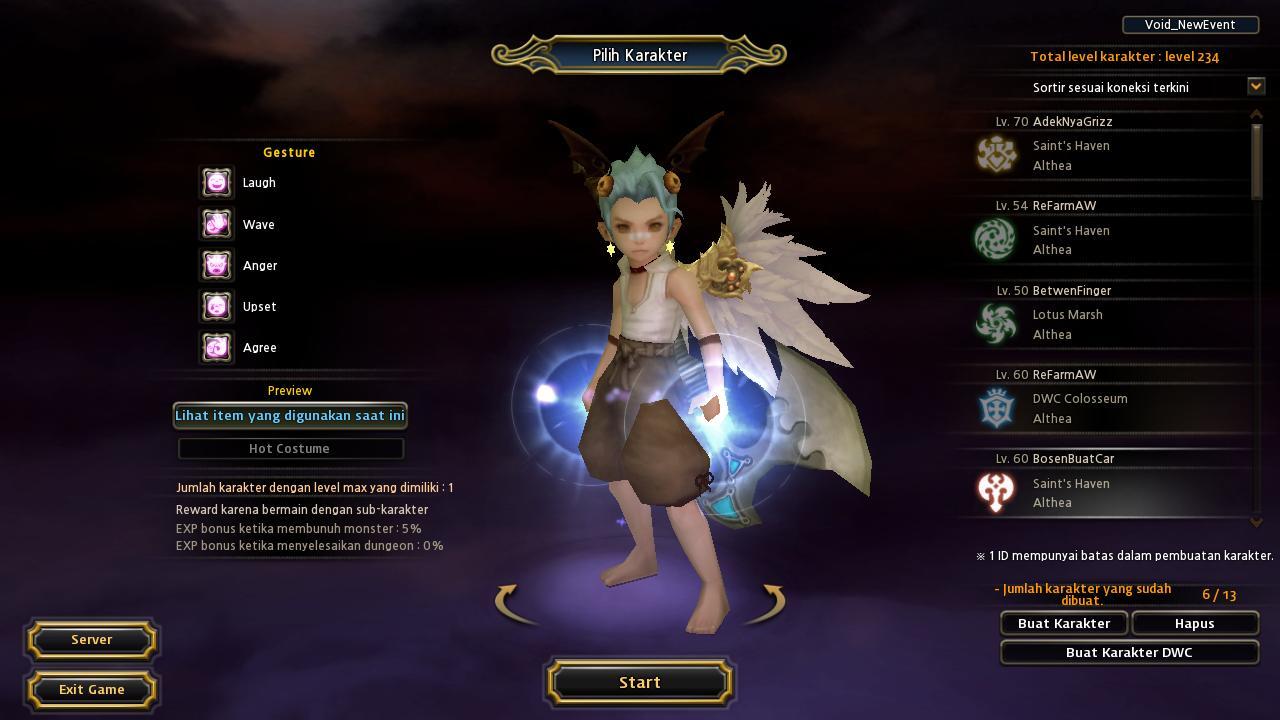 Sale char Dragon Nest