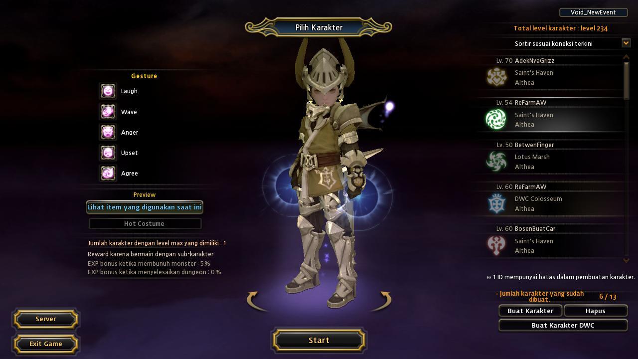Sale char Dragon Nest