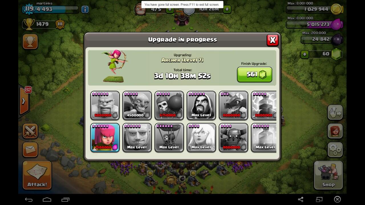 Jual ID COC TH 10 lv 119 ( PENSIUN )